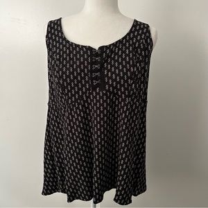 Fit and Flare Rayon Slub Sleeveless Top